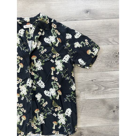 Pacsun Shirt Men's Medium Adult Black Floral Button Up Camp Outdoors Collared‎ - Picture 4 of 6